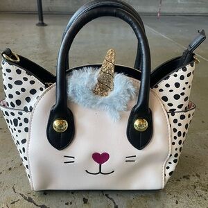 Luv Betsey by Betsey Johnson Unicorn Cat Polyurethane Crossbody Purse